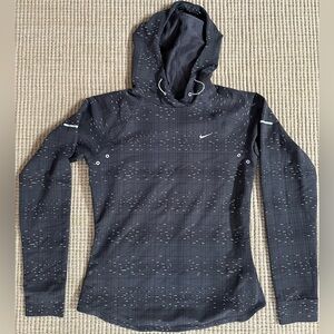 NIKE DRI-FIT Size S Womens Gray Cotton Running Training Athletic Hoodie
